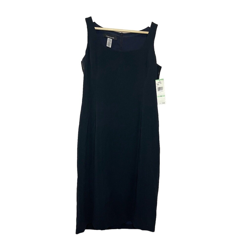 Jones New York Women's 8 Dress Sleeveless Shift Dress Navy Lined Career NWT